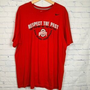 Nike Ohio State Buckeyes Football Respect The Past Meyer Red T-Shirt Mens 2XL